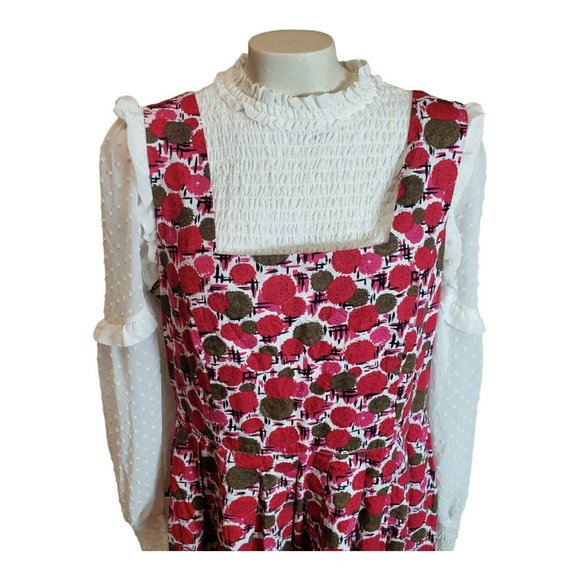 Talbots Fall Floral Square Neck Dress size 16 100%Cotton - Picture 5 of 9